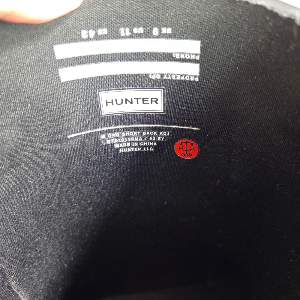 Hunter Original Short Back Adjustable Rain Boots Black Women‎ US 11 Excellent